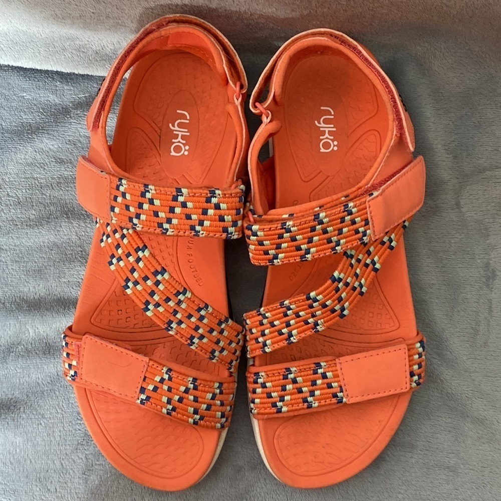 Ryka Rowana Sport Sandals Living Coral Elastic Strap Comfort Size 9.5 - Picture 8 of 8